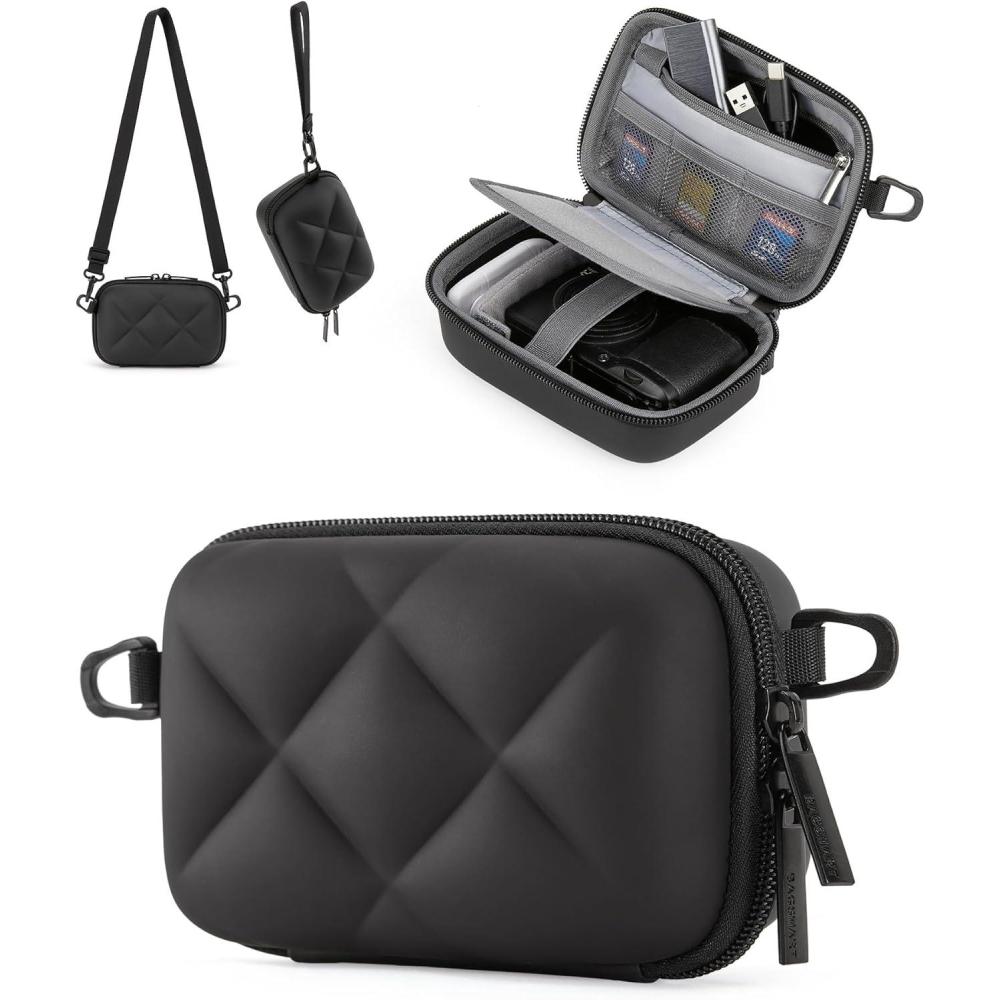 image:imageBAGSMART Digital Camera Case Protective amp Lightweight Camera Case with 2 Carrying Ways Waterproof amp Shockproof Small Camera Bag for Canon PowerShot G7X Mark IIIIISony DSCW800DSCW830 BeigeBlack
