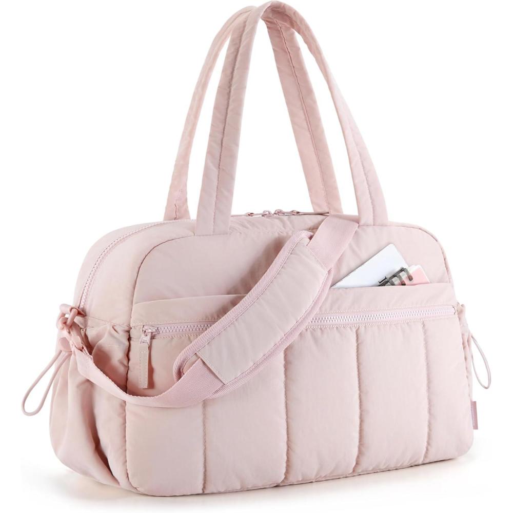 image:imageBAGSMART Gym Bag for Women Duffle Bag for Travel with Wet Pocket Lightweight Carry on Weekender Duffel Water ResistantCoral Pink