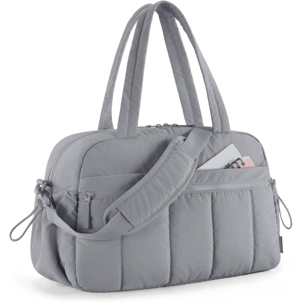 image:imageBAGSMART Gym Bag for Women Duffle Bag for Travel with Wet Pocket Lightweight Carry on Weekender Duffel Water ResistantGray