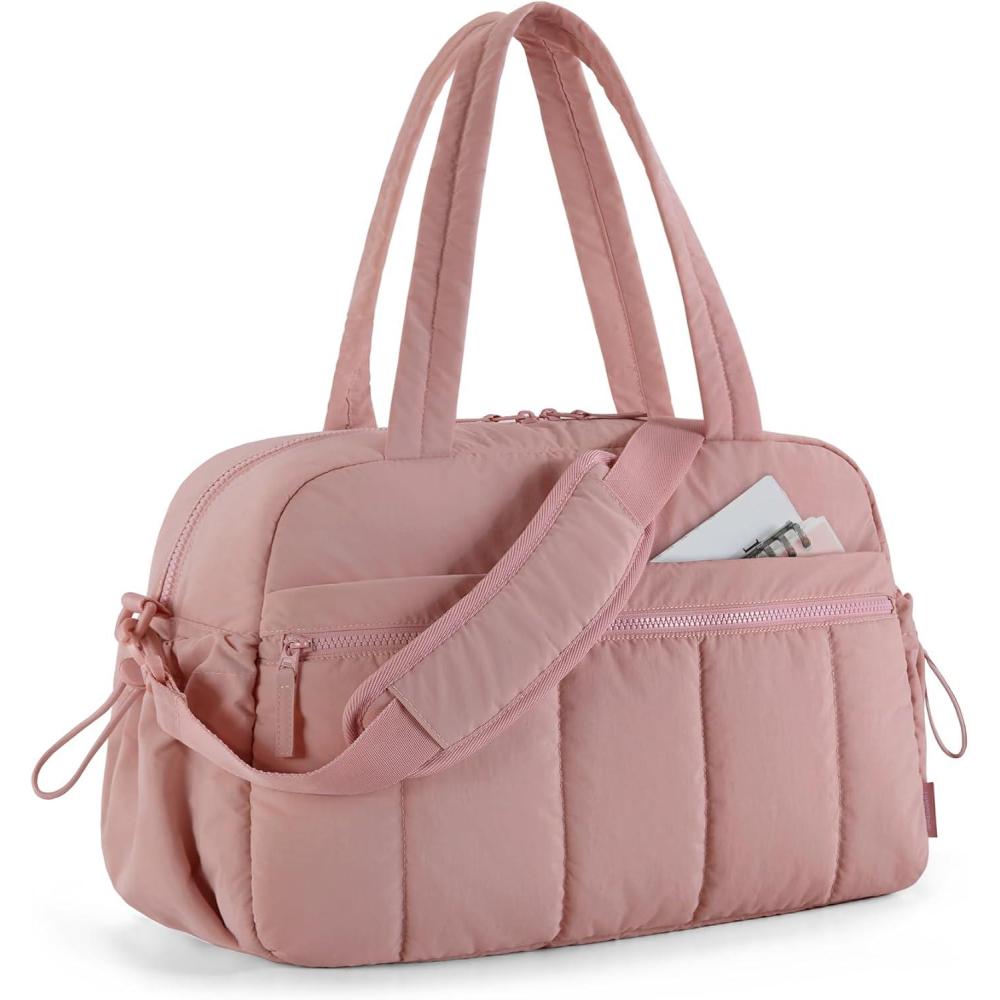 image:imageBAGSMART Gym Bag for Women Duffle Bag for Travel with Wet Pocket Lightweight Carry on Weekender Duffel Water ResistantPeach
