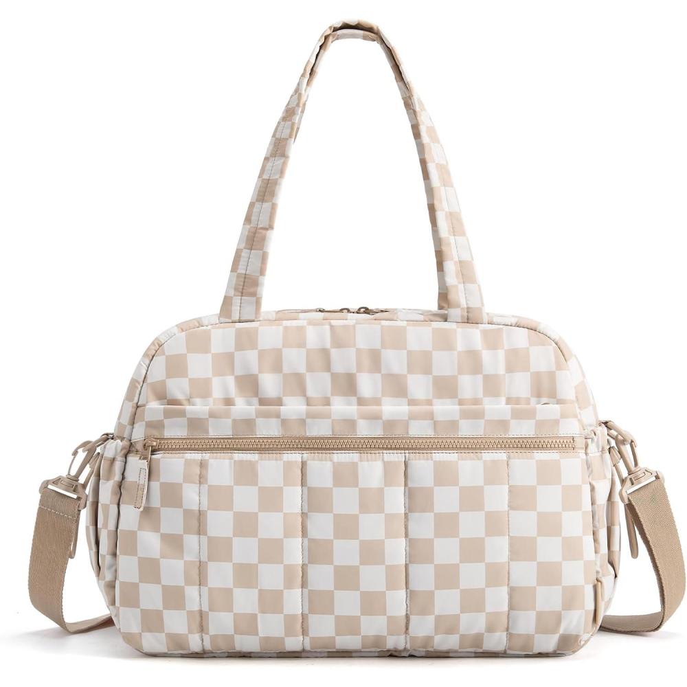 image:imageBAGSMART Gym Bag for Women Duffle Bag for Travel with Wet Pocket Lightweight Carry on Weekender Duffel Water ResistantRetro Checker