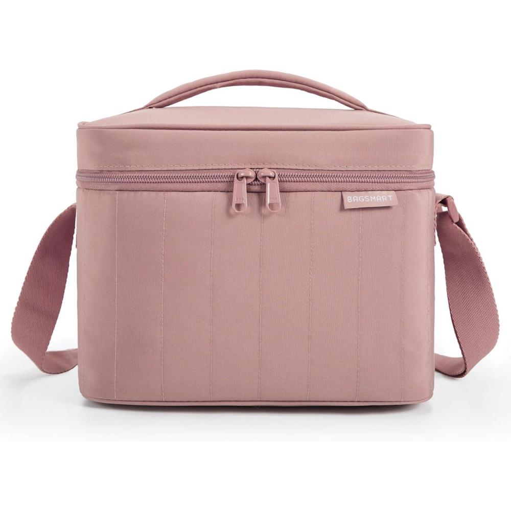 image:imageBAGSMART Lunch Box for Women Insulated Lunch Bag Cute Puffer Lunch Tote Bags Lightweight Quilted Reusable Cooler for Work School Picnic or Travel Dusky PinkDusky pink