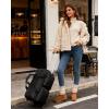 BAGSMART 42L Rolling Duffle Bag with Wheels, Carry On Bag Duffel Bag for Travel, Wet Pocket Duffle Bag with Wheels and Handle, Brown(Black)