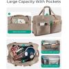 BAGSMART 42L Rolling Duffle Bag with Wheels, Carry On Bag Duffel Bag for Travel, Wet Pocket Duffle Bag with Wheels and Handle, Brown(Pink)
