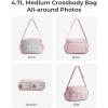BAGSMART Anti Theft Crossbody Bags for Women Travel Purse, Medium Quilted Puffy cross body bag, Handbags Shoulder Purses, Baby Pink-medium(Light Gray-1)
