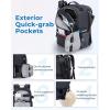 BAGSMART Camera Backpack, DSLR SLR Small Camera Bags for Photographers Compatible for Sony Canon Nikon, Shoulder Strap 2-in-1 Travel Backpack Fits 12.9″ iPad, Gray(Black)