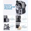 BAGSMART Camera Backpack, DSLR SLR Small Camera Bags for Photographers Compatible for Sony Canon Nikon, Shoulder Strap 2-in-1 Travel Backpack Fits 12.9″ iPad, Gray(Gray)