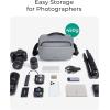 BAGSMART Camera Sling Bag, Small Camera Bags for Photographers with Tripod Holder, Waterproof DSLR/SLR/Mirrorless Camera Bags Crossbody with Rain Cover, Compatible with Canon Sony Nikon, Gray(Gray)