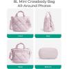 BAGSMART Crossbody Bags for Women, Small Crossbody Bag Cross Body Purse Mini Tote Travel Purse Shoulder Handbags Wallet(Baby Pink)