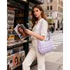 BAGSMART Crossbody Hobo Bag for Women, Quilted Puffy Purses for Women Soft Fluffy Cute Shoulder Handbag for Daily Use(E-iced Lavender)