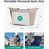 BAGSMART Foldable Travel Bag, 37L Duffle Bag for Travel, Expendable Carry on Weekender Duffel, Lightweight Personal Item Bag, Black(Ivory White)
