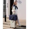 BAGSMART Gym Bag for Women, Lightweight Puffer Duffle Bag 2-PC Travel Bag, 31L Weekender Overnight Bag Quilted Carry On Tote Bag, Diaper Hospital Dance bag for Travel, Gym, Water Resistant, Camel(Navy Blue)