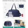 BAGSMART Gym Bag for Women, Lightweight Puffer Duffle Bag 2-PC Travel Bag, 31L Weekender Overnight Bag Quilted Carry On Tote Bag, Diaper Hospital Dance bag for Travel, Gym, Water Resistant, Camel(Navy Blue)