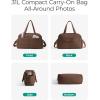 BAGSMART Gym Bag for Women, Lightweight Puffer Duffle Bag 2-PC Travel Bag, 31L Weekender Overnight Bag Quilted Carry On Tote Bag, Diaper Hospital Dance bag for Travel, Gym, Water Resistant, Camel(Coffee Brown)