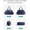 BAGSMART Gym Bag for Women, Lightweight Puffer Duffle Bag 2-PC Travel Bag, 31L Weekender Overnight Bag Quilted Carry On Tote Bag, Diaper Hospital Dance bag for Travel, Gym, Water Resistant, Camel(Navy Blue)