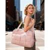 BAGSMART Gym Bag for Women, Personal Item Puffer Duffle Bag, Weekender Overnight Carry On Tote Handag for Travel(Baby Pink)