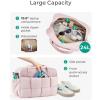 BAGSMART Gym Bag for Women, Personal Item Puffer Duffle Bag, Weekender Overnight Carry On Tote Handag for Travel(Baby Pink)