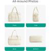 BAGSMART Gym Bag for Women, Personal Item Puffer Duffle Bag, Weekender Overnight Carry On Tote Handag for Travel(Beige)