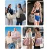 BAGSMART Gym Bag for Women, Personal Item Puffer Duffle Bag, Weekender Overnight Carry On Tote Handag for Travel(Dark Pink)