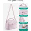 BAGSMART Insulated Lunch Bags for Women, Cute Quilted Lunch Box, Lightweight Puffy Padded Waterproof Lunch Tote, Reusable Lunch Cooler for Work Picnic Travel, Black(Light Blue)