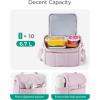 BAGSMART Insulated Lunch Bags for Women, Cute Quilted Lunch Box, Lightweight Puffy Padded Waterproof Lunch Tote, Reusable Lunch Cooler for Work Picnic Travel, Black(Pink)