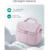 BAGSMART Insulated Lunch Bags for Women, Cute Quilted Lunch Box, Lightweight Puffy Padded Waterproof Lunch Tote, Reusable Lunch Cooler for Work Picnic Travel, Black(Dark Pink)