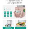 BAGSMART Insulated Lunch Box for Women, Double Deck Leakproof Cooler Bag with Expandable Design for Office Work & Outdoor Picnic(Dusky Pink)