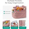 BAGSMART Lunch Bag Women Large Lunch Box Insulated Tote Bag with Multi-Pockets Quilted Puffy Tote for Work, Outdoors(01-Dusky Pink)