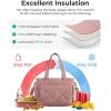 BAGSMART Lunch Bag Women Large Lunch Box Insulated Tote Bag with Multi-Pockets Quilted Puffy Tote for Work, Outdoors(04-Black)