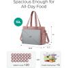 BAGSMART Lunch Bag Women Large Lunch Box Insulated Tote Bag with Multi-Pockets Quilted Puffy Tote for Work, Outdoors(06-Baby Pink)
