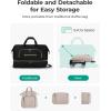 BAGSMART Rolling Duffle Bag with Wheels, 35L Carry on Travel Bag with Detachable Wheels, PVC Wet Pocket Duffel bag with Wheels, Black(Baby Pink)