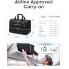 BAGSMART Rolling Duffle Bag with Wheels, 45L Carry-on Luggage Large Travel Bag with Shoes Compartment, Weekender Overnight Bag for Travel, Business Trips(Black)(Black)