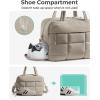 BAGSMART Small Gym Bag for Women, 23L Carry on Travel Duffle, Water-resistant Dance Bag with Shoe Compartment, Black(Camel)