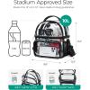 BAGSMART Stadium Approved Clear Bag 12″x6″x12″, Double Deck Lunch Box, Convertible to Backpack, Waterproof PVC, Pink(Black)
