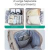 BAGSMART Travel Duffel Bag, Carry on Travel Bag with Jewelry Compartment, 35L Weekender Duffle for Women, Water Resistant, Black(Light Tan)