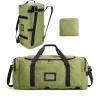 BAGSAMRT 60L Foldable Duffle Bag for Travel, Large Travel Duffel Bag for Men, 4 in 1 Travel Backpack, Carry on Weekender Bag, Black(Army Green)
