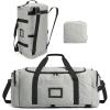 BAGSAMRT 60L Foldable Duffle Bag for Travel, Large Travel Duffel Bag for Men, 4 in 1 Travel Backpack, Carry on Weekender Bag, Black(Gray)