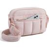 BAGSMART Anti Theft Crossbody Bags for Women Travel Purse, Medium Quilted Puffy cross body bag, Handbags Shoulder Purses, Baby Pink-medium(Baby Pink)