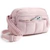 BAGSMART Anti Theft Crossbody Bags for Women Travel Purse, Medium Quilted Puffy cross body bag, Handbags Shoulder Purses, Baby Pink-medium(Baby Pink-1)