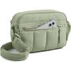 BAGSMART Anti Theft Crossbody Bags for Women Travel Purse, Medium Quilted Puffy cross body bag, Handbags Shoulder Purses, Baby Pink-medium(Green)