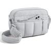 BAGSMART Anti Theft Crossbody Bags for Women Travel Purse, Medium Quilted Puffy cross body bag, Handbags Shoulder Purses, Baby Pink-medium(Light Gray)