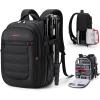 BAGSMART Camera Backpack, Expandable DSLR SLR Camera Bags for Photographers, Photography Travel Backpack with 15.6″ Laptop Compartment, Rain Cover & Tripod Holder, Black(Black)