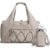 BAGSMART Gym Bag for Women, Lightweight Duffel with Shoe Compartment, Tote Bag with Wet Pocket for Yoga Travel, Pink(Camel)
