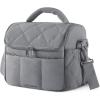 BAGSMART Insulated Lunch Bags for Women, Cute Quilted Lunch Box, Lightweight Puffy Padded Waterproof Lunch Tote, Reusable Lunch Cooler for Work Picnic Travel, Black(Gray)