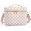 BAGSMART Lunch Box for Women Insulated Lunch Bag Cute Puffer Lunch Tote Bags Lightweight Quilted Reusable Cooler for Work School Picnic or Travel, Dusky Pink(Khaki)
