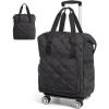 BAGSMART Rolling Duffle Bag with Wheels, 35L Carry on Travel Bag with Detachable Wheels, PVC Wet Pocket Duffel bag with Wheels, Black(Black)