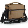 BAGSMART Small Camera Bag for Photographers, Compact Camera Shoulder Bags for DSLR/SLR/Mirrorless Cameras, Waterproof Crossbody Camera Case with Tripod Holder, Khaki