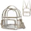 BAGSMART Stadium Approved Clear Bag 12″x6″x12″, Double Deck Lunch Box, Convertible to Backpack, Waterproof PVC, Pink(Camel)