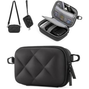 BAGSMART Digital Camera Case, Protective & Lightweight Camera Case with 2 Carrying Ways, Waterproof & Shockproof Small Camera Bag for Canon PowerShot G7X Mark II/III/Sony DSCW800/DSCW830 – Beige(Black)