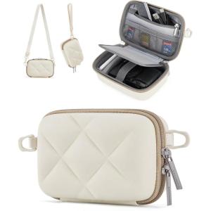 BAGSMART Digital Camera Case, Protective & Lightweight Camera Case with 2 Carrying Ways, Waterproof & Shockproof Small Camera Bag for Canon PowerShot G7X Mark II/III/Sony DSCW800/DSCW830 – Beige(Beige)
